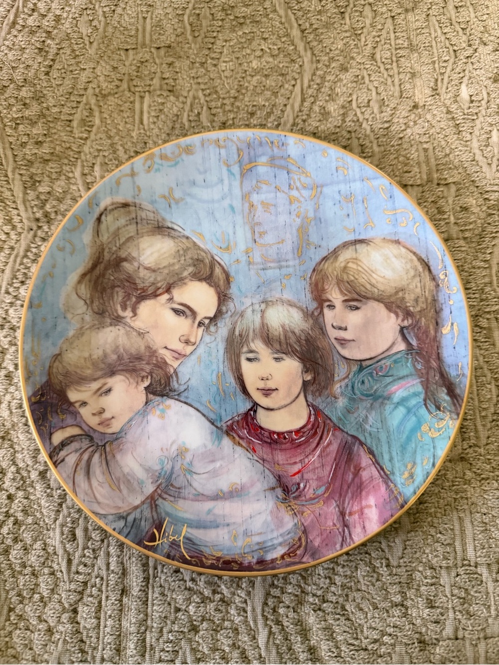 Vintage Edna Hibel Porcelain Collector Plate